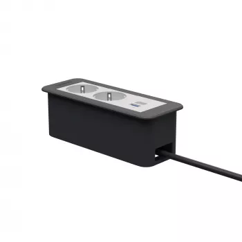 Kindermann CP Office cadre 3 voies 2x Schuko 1x USB-C PD module de connexion de table