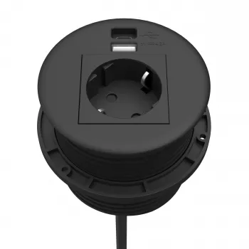 Boîtier de connexion de table Kindermann CablePort Table Black (STS-R90-2 noir)