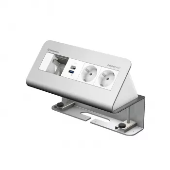 Kindermann CablePort desk² 4 voies 2x alimentation 2x USB module de connexion de table, aluminium