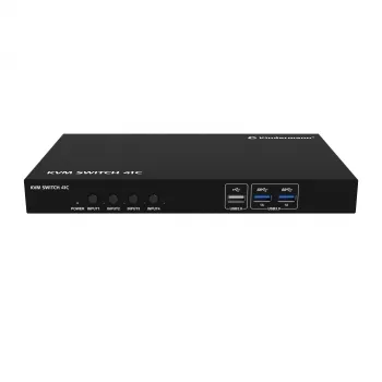 Kindermann KVM Switch 41C - commutateur KVM numérique 4 ports avec DVI-D, USB, audio, émulation EDID