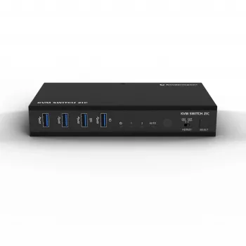 Kindermann KVM Switch 21C - commutateur KVM DVI-I 2 ports avec audio et hub USB