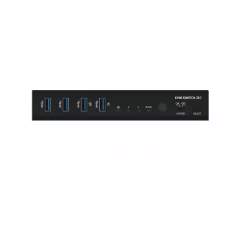 Kindermann KVM Switch 21C - commutateur KVM DVI-I 2 ports avec audio et hub USB
