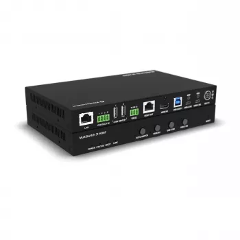 Kindermann MultiSwitch 31 HDBT 2.0 émetteur / commutateur de présentation - 3x1 USB-C & HDMI sur HDBaseT - Telnet - RS-232 - 4K UHD