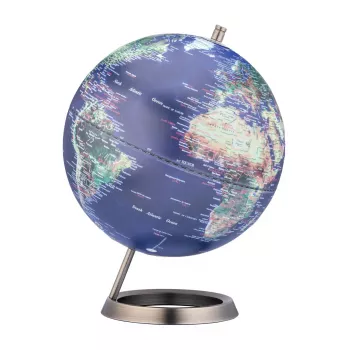 TROIKA globe 23.5 Degrees (G2507-P2P2/CB) - globe de bureau presse-papiers, socle chromé, 60 mm