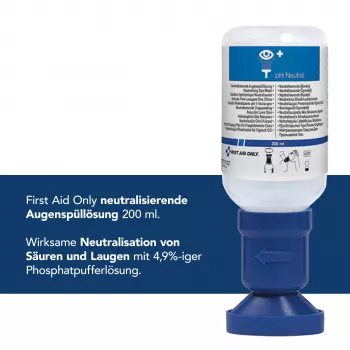 Flacon de rinçage oculaire neutralisant First Aid Only pH neutre 200 ml
