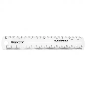 Règle en plastique transparente Westcott 15 cm / 6 inch