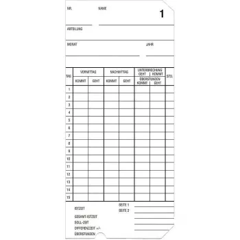 Bürk Mobatime 500 cartes de pointage type 2-6 – lot de 500