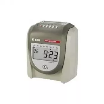 BÜRK MOBATIME K600 appareil d'enregistrement du temps – horloge à matrice de points avec écran LCD, impression 6 colonnes, noir/rouge