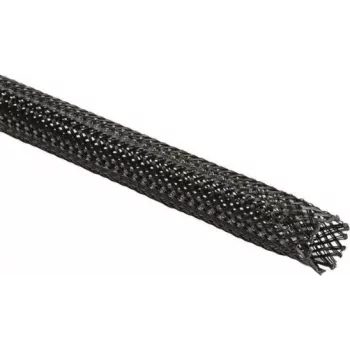 HellermannTyton Helagaine HEGPX30 gaine tressée, diamètre nominal 30 mm, faisceau 19-45 mm, polyester (PET), noir, -50 à 150 °C, conforme UL