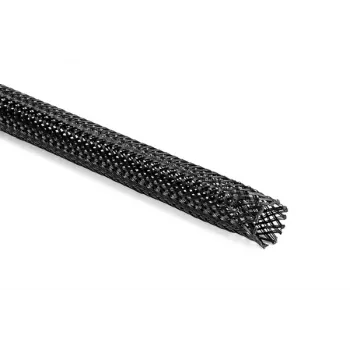 HellermannTyton Helagaine HEGPX40 gaine tressée, diamètre nominal 40 mm, polyester (PET), noir, 50 m