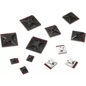 HellermannTyton MB4APT-A support autoadhésif pour collier de serrage, polyamide 6.6, noir, 28x28 mm, 100 pièces