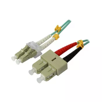 Câble de raccordement fibre optique SYNERGY21 S216761 15 m OM3 LC-SC duplex turquoise