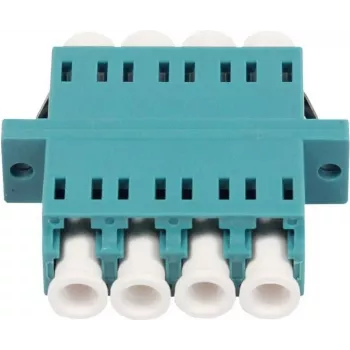 Coupleur fibre optique SYNERGY21 LC femelle à LC femelle multimode OM3 50/125µm quad aqua PVC
