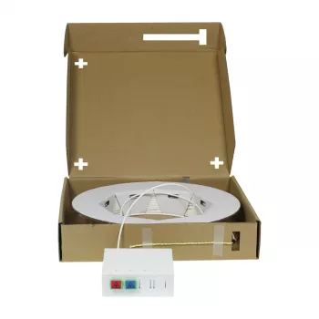 Boîtier compact FTTH Synergy 21 préassemblé, 2xSC/APC -> extrémité ouverte, 40 m, 9/125 µm, G.657.A2, 2 fibres, diamètre extérieur 2,2 mm