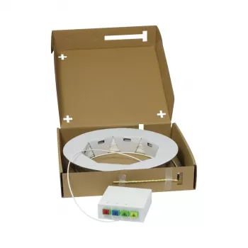 Boîtier compact FTTH SYNERGY21 préassemblé, 4xSC/APC -> extrémité ouverte, 40 m, 9/125 µm, G.657.A2, 4 fibres, diamètre extérieur 2,2 mm