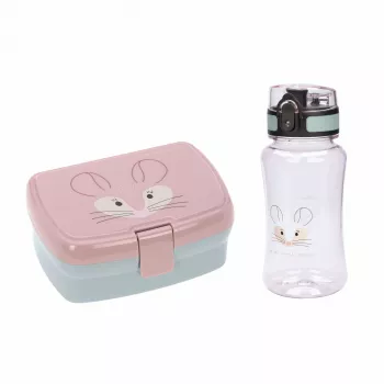 Lassig About Friends Chinchilla set 2 pièces : boîte à repas + bouteille Tritan 460 ml