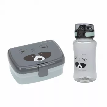 Lassig About Friends Boîte à repas & bouteille Tritan raton laveur set 460 ml