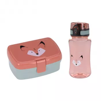 Ensemble repas Lassig About Friends Fox - 2 pièces : boîte à repas + bouteille Tritan 460 ml