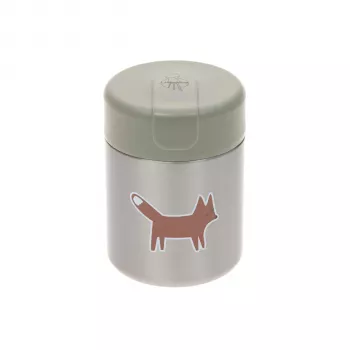 Boîte thermique Food Jar Lassig Little Forest Fox, 315 ml, acier inoxydable double paroi, étanche, vert
