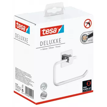 Dévidoir porte-papier toilette Tesa 40400 Deluxxe sans couvercle - chrome, autocollant