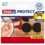 Patins en feutre Tesa Protect - ronds - marron - 26 mm - 9 pièces