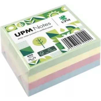 Notes autocollantes UPM Notes 400 feuilles assortiment pastel vert bleu rose jaune