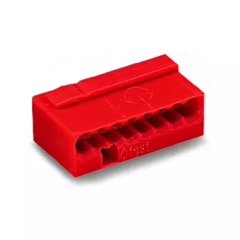 WAGO 243-808 Connecteur de boîte de dérivation PUSH WIRE®, 8 conducteurs, rouge, 0,5-2,5 mm²