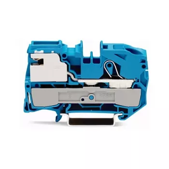 Borne de sectionnement N 1 conducteur WAGO 2016-7114, push-in CAGE CLAMP, bleue