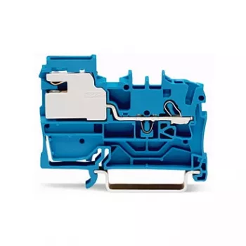 Borne de sectionnement N 1 conducteur WAGO 2002-7114, 2,5 mm, push-in CAGE CLAMP, bleue