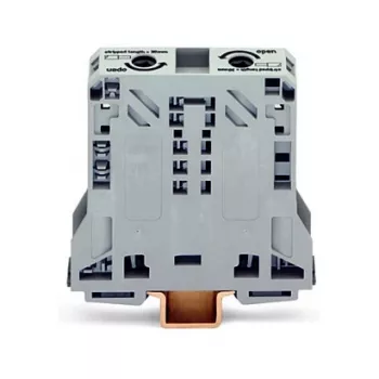 WAGO 285-150 bloc de bornes de puissance CAGE CLAMP, 1 potentiel, 2 connexions, 10-50 mm², gris, rail DIN 35