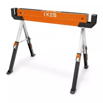 Tréteau pliant Scheppach IXES IX-UTS600, support de sciage pour bois, 2 pièces