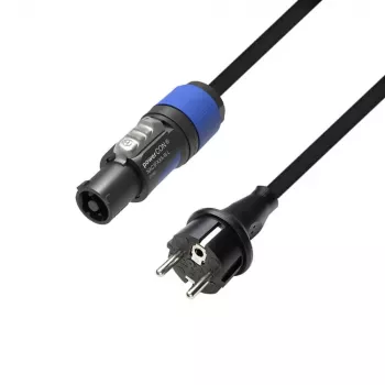 Cordon d'alimentation Adam Hall CEE 7/7 vers powerCON NAC3FCA mâle, noir, 5 m