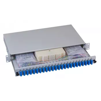 Panneau de raccordement fibre optique EFB Elektronik - montage en rack - SC SM X 48 - gris, RAL 7035 - 1U - 19 pouces