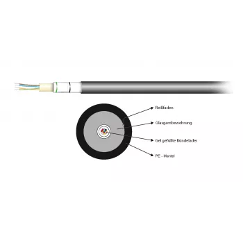 Câble fibre optique extérieur EFB Elektronik A-DQ(ZN)B2Y 8E 9/125µm G.657.A1 PE noir