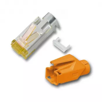 Connecteur RJ45 Hirose EFB STP TM31 orange Cat6A 100 pièces