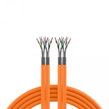 EFB Elektronik câble INFRALAN Cat.7 1000 AWG23 S/FTP 2x4P CPR Eca orange 25 m