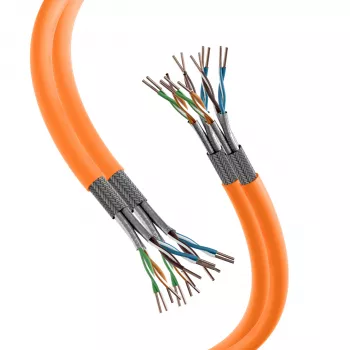 EFB Elektronik câble INFRALAN Cat.7 1000 AWG23 S/FTP 2x4P CPR Eca orange 25 m
