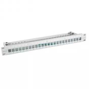 EFB Elektronik Panneau de distribution 19 inch 24 ports 1U pour modules Keystone, noir profond (RAL 9005)