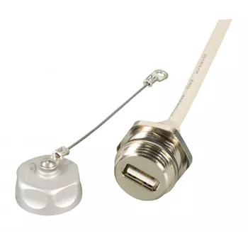 EFB Elektronik Prise USB à montage sur panneau IP67, M20, USB 2.0, femelle vers mâle, 0,5m