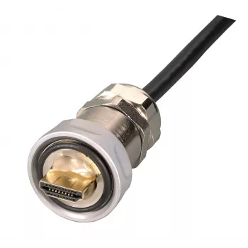 EFB IP67 Presse-étoupe, M25, HDMI Type-A mâle vers HDMI Type-A mâle, 1,0m