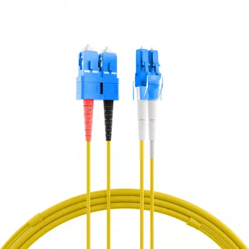 Câble de raccordement fibre optique EFB Elektronik IPL-DF-LCUSCU-2-1000, OS2, 10 m, LC/SC, duplex, LSZH, jaune
