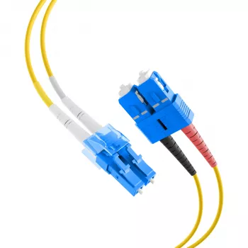 Câble de raccordement fibre optique EFB Elektronik IPL-DF-LCUSCU-2-1000, OS2, 10 m, LC/SC, duplex, LSZH, jaune