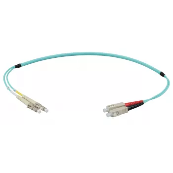 Câble de raccordement fibre optique EFB Elektronik IPL-DF-LCUSCU-3-0100, 1 m, OM3, LC/SC, duplex, LSZH, aqua