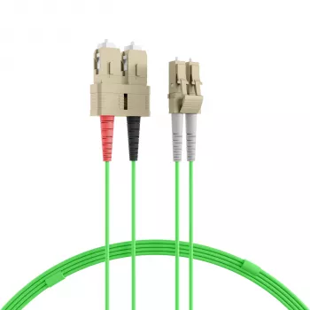 Câble de raccordement fibre optique EFB Elektronik IPL-DR-LCUSCU-5-0050, 0,5 m, OM5, LC vers SC, duplex, LSZH, vert citron