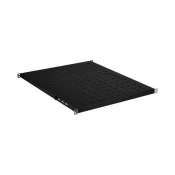 EFB Electronics étagère fixe 19 pouces 0,5U, profondeur réglable 550-650 mm, capacité de charge 70 kg, RAL 9005 noir de jais