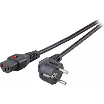 Cordon d'alimentation EFB Elektronik CEE7/7 coudé 90° - C13 180° IEC Lock noir 5,0 m