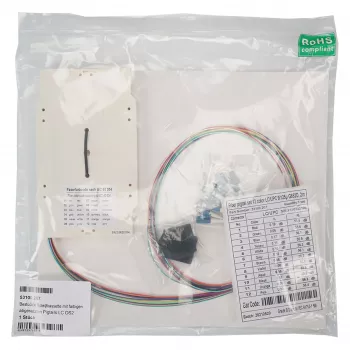 Cassette d'épissure préassemblée EFB avec pigtails colorés LC/APC OS2 - 0,8 m