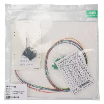 Cassette d'épissure préassemblée EFB avec pigtails colorés LC/APC OS2 - 0,8 m