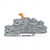 WAGO TOPJOB S Borne de sectionnement N avec PE, 3 conducteurs, Push-in CAGE CLAMP, gris, 2003-6644