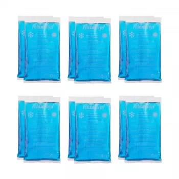 Relaxdays Coussinets de refroidissement rectangulaires bleus 15 x 8 cm, 12 pièces